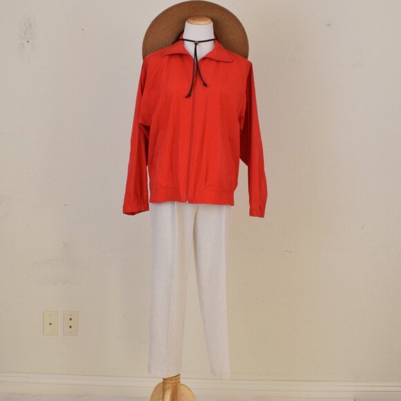 Vintage 90s Koret Francisca Lightweight Cotton/Poly‎ Full-Zip Jacket | size M - Picture 11 of 14